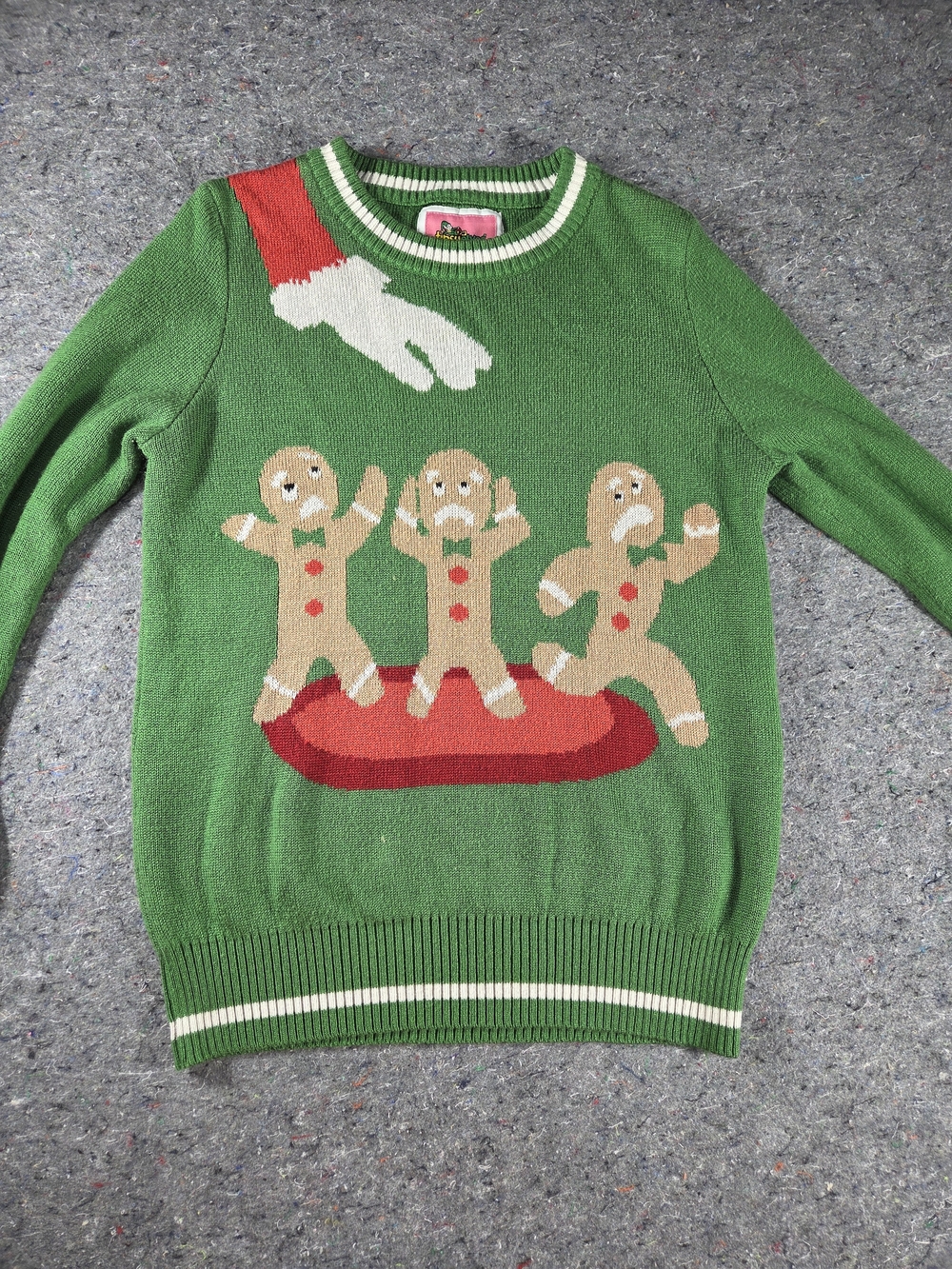 Tipsy Elves Gingerbread Cookies Ugly Christmas Sweater Men’s Large Green